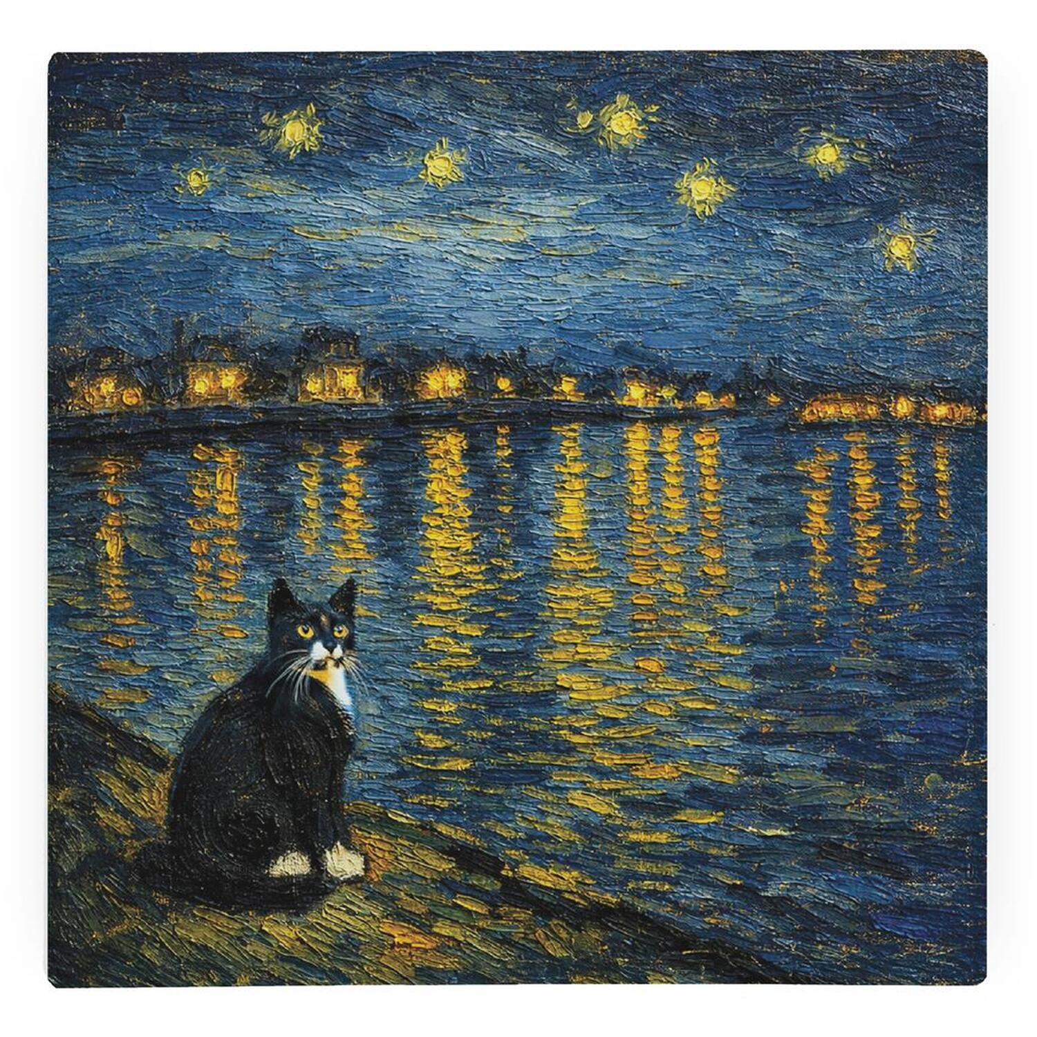Image of Van Gogh Starry Night Tuxedo Cat&hellip;