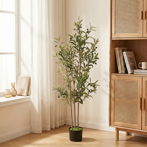 HOMCOM 148 cm Decorative Artificial Plant, Silk Olive Tree