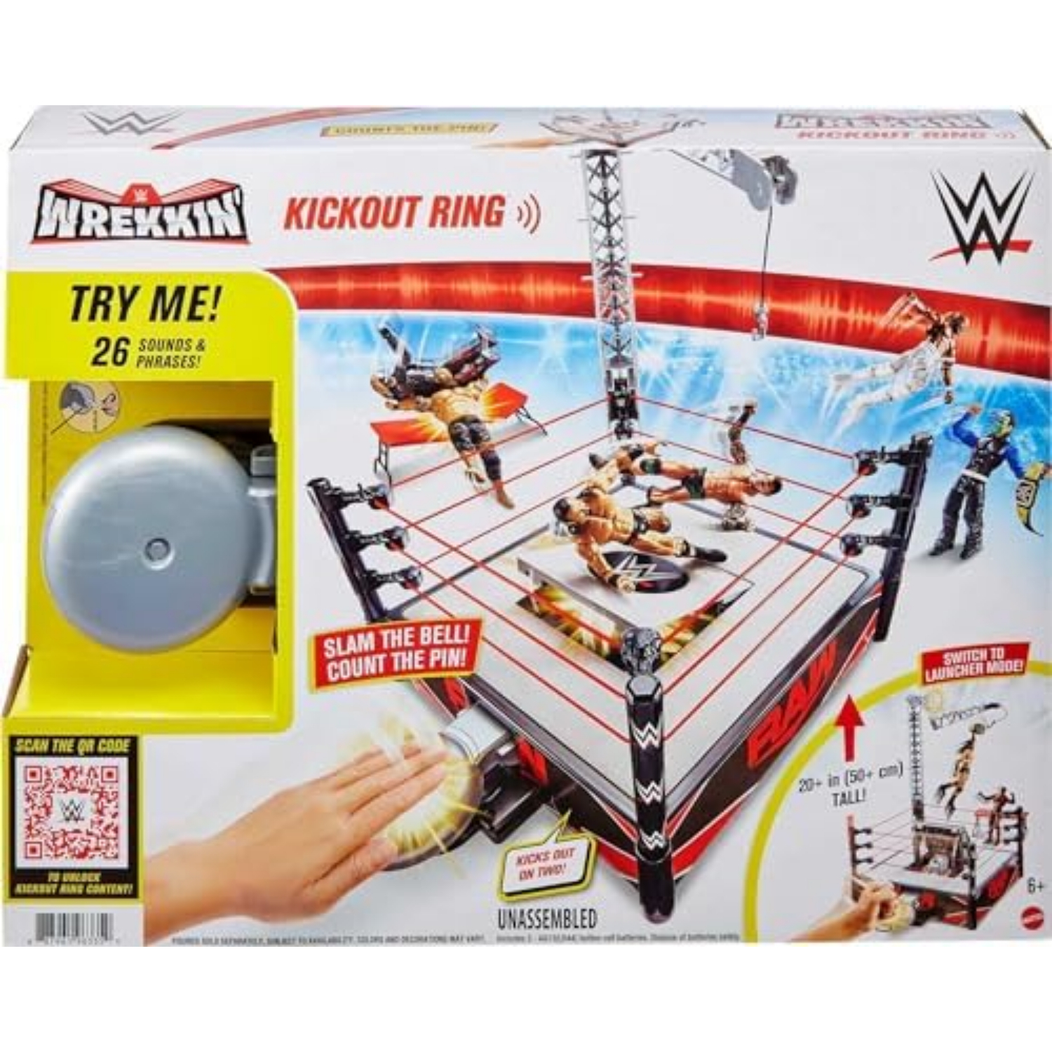 Mattel Wwe Wrekkin Kickout Ring Playset With Crane - Grey