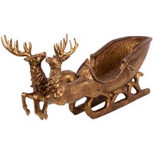 Ornate Reindeer Sleigh Ornament