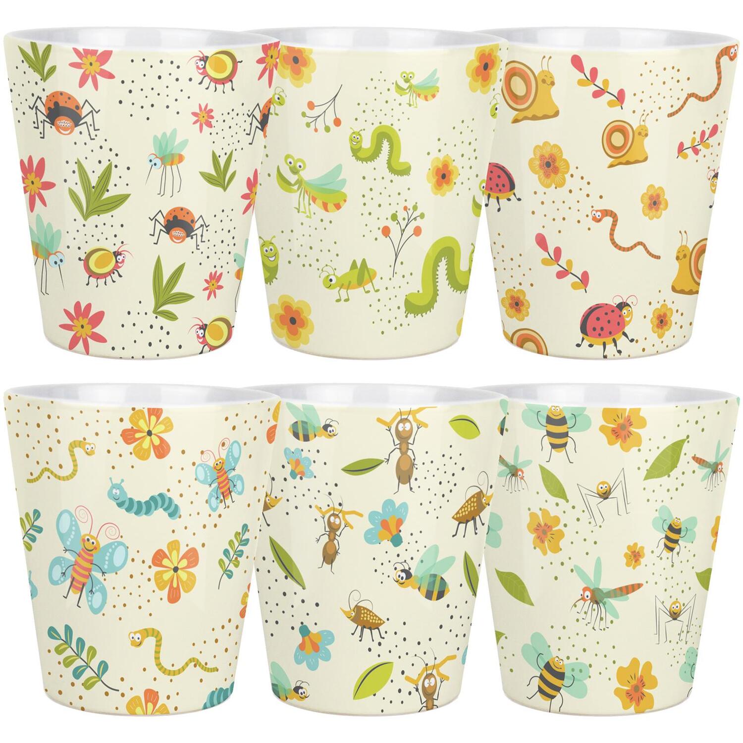 Purely Home Cartoon Bugs Small Ceramic Childrens Plant Pot - Green