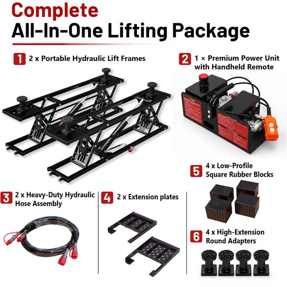 SwitZer 9000LBS Portable Electric Hydraulic Scissor Car Lift 230V Vehicle Hoist