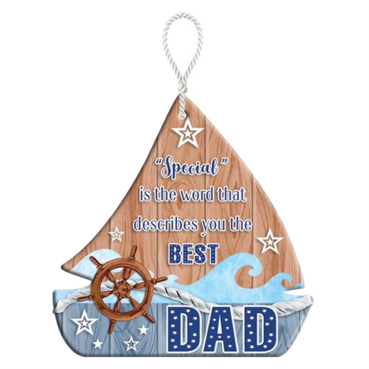 DAD HeartFelts Boat Shaped Hanging Plaque - Multi