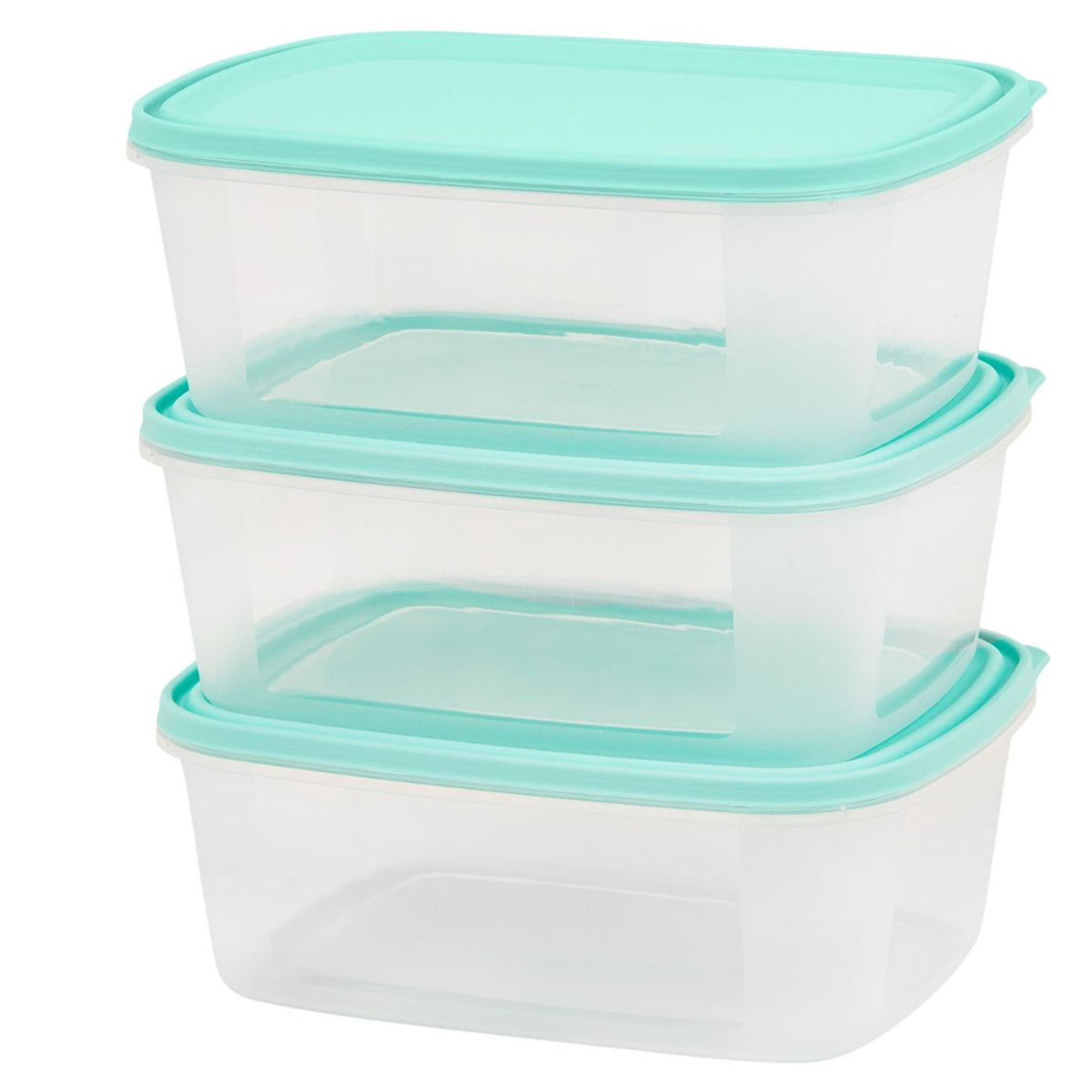 Wham Everyday 2L Food Storage Box (Pack Of 3) - Clear/Light Green