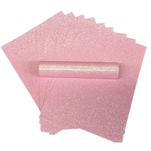 10 Sheets of A4 Pale Pink Iridescent Soft Touch Glitter Paper