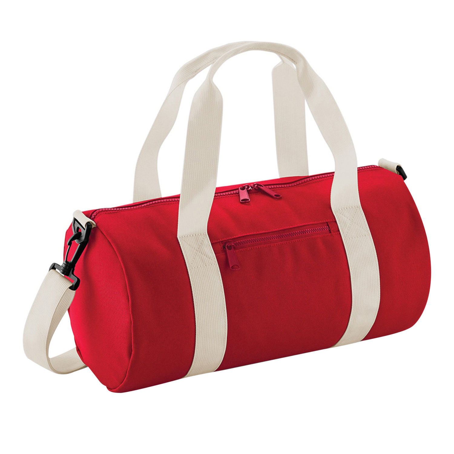 Bagbase Mini Barrel Shoulder Bag - Classic Red/Off White