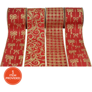 Festive Red and Gold Ribbon