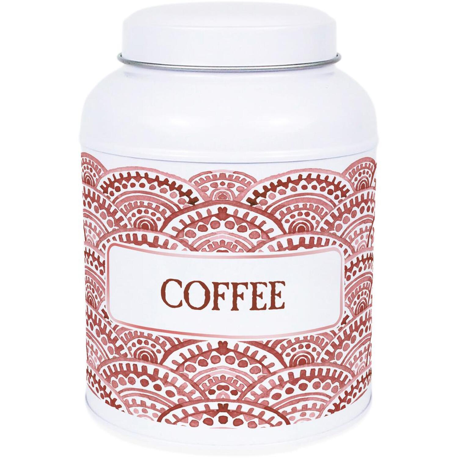 Purely Home Painted Scales Coffee Canister - Small Domed Lid Kitchen Storage Tin - Coffee