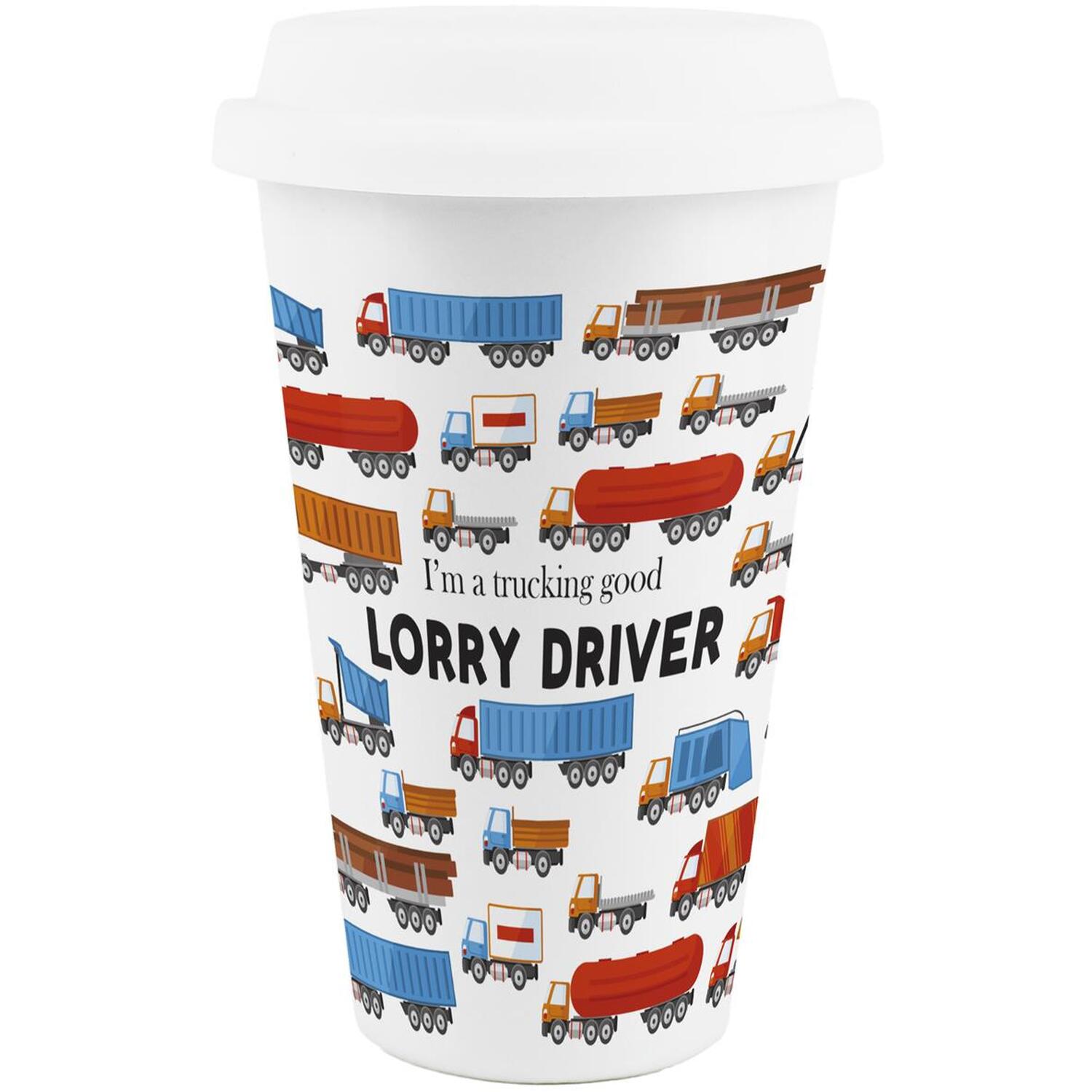 Image of Novelty Lorry Driver Ceramic Travel Mug&hellip;