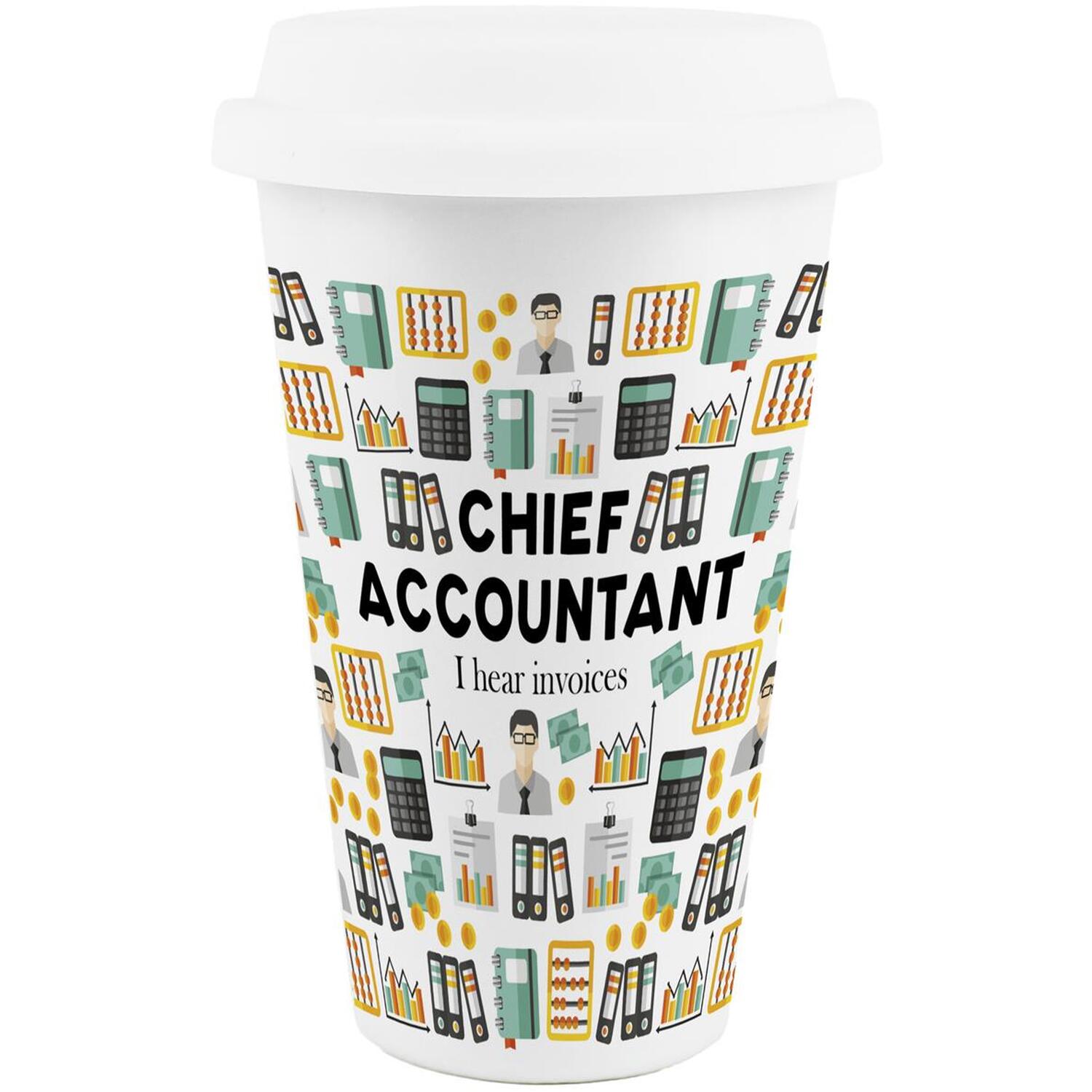 Image of Novelty Chief Accountant Ceramic Travel Mug&hellip;