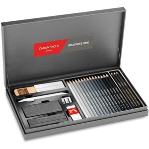 Caran d'Ache Graphite Line Pencil Set - 28 Piece Black Edition