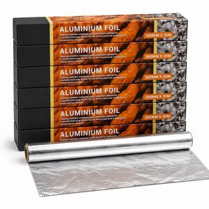 6x Aluminium Catering Kitchen Tin Foil Food Wrap 300mm x 30m