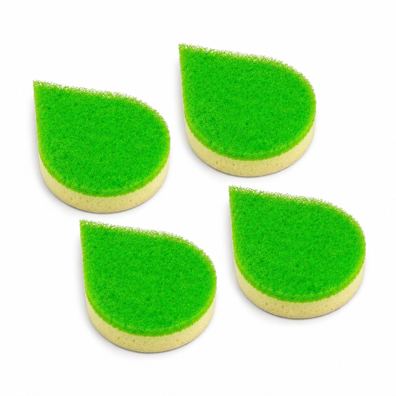 Fairy 4X Tear Drop Scrubber Washing Up Scourer Sponge Dual Sided - Green And Yellow