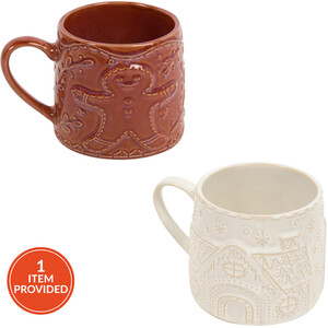 Gingerbread House or Man Embossed Mug
