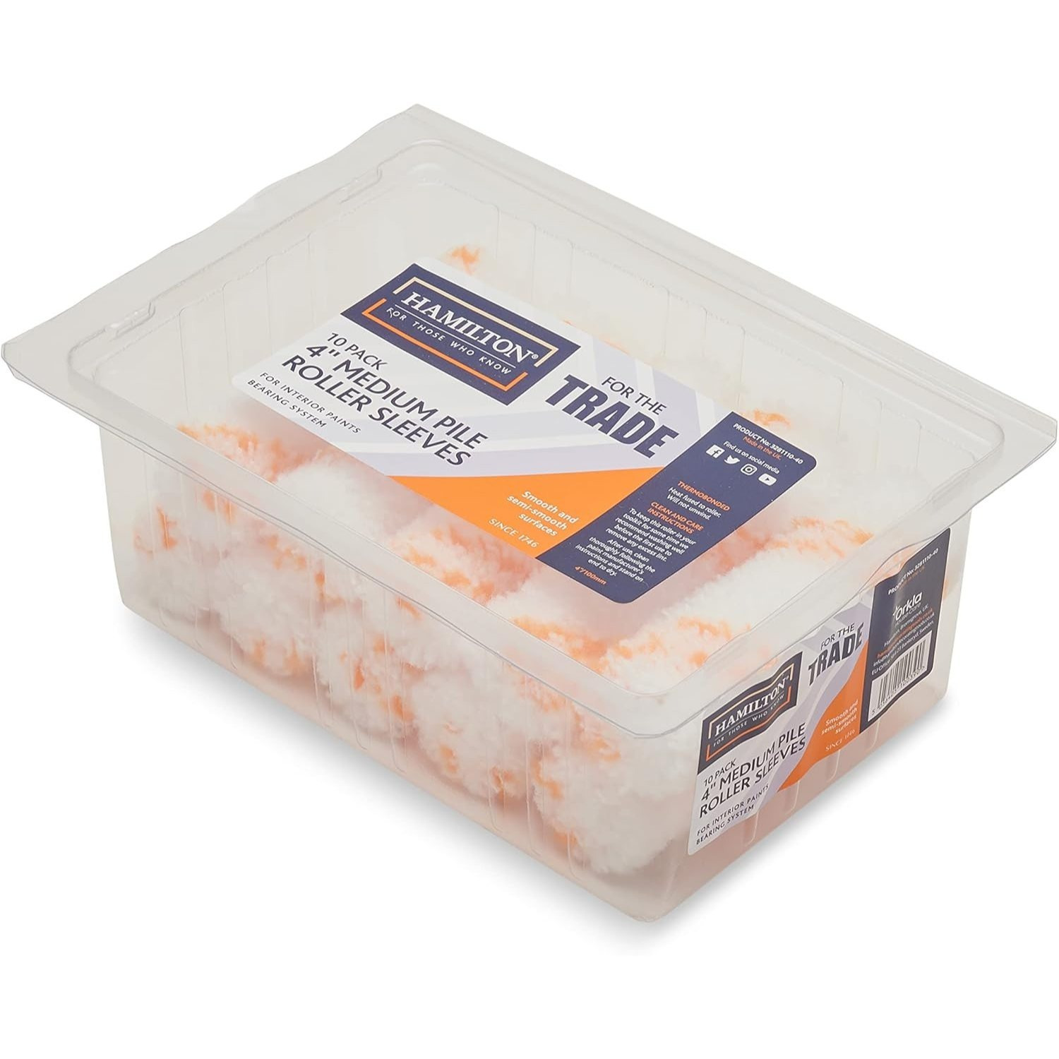 Hamilton Medium Pile Roller Sleeves - White