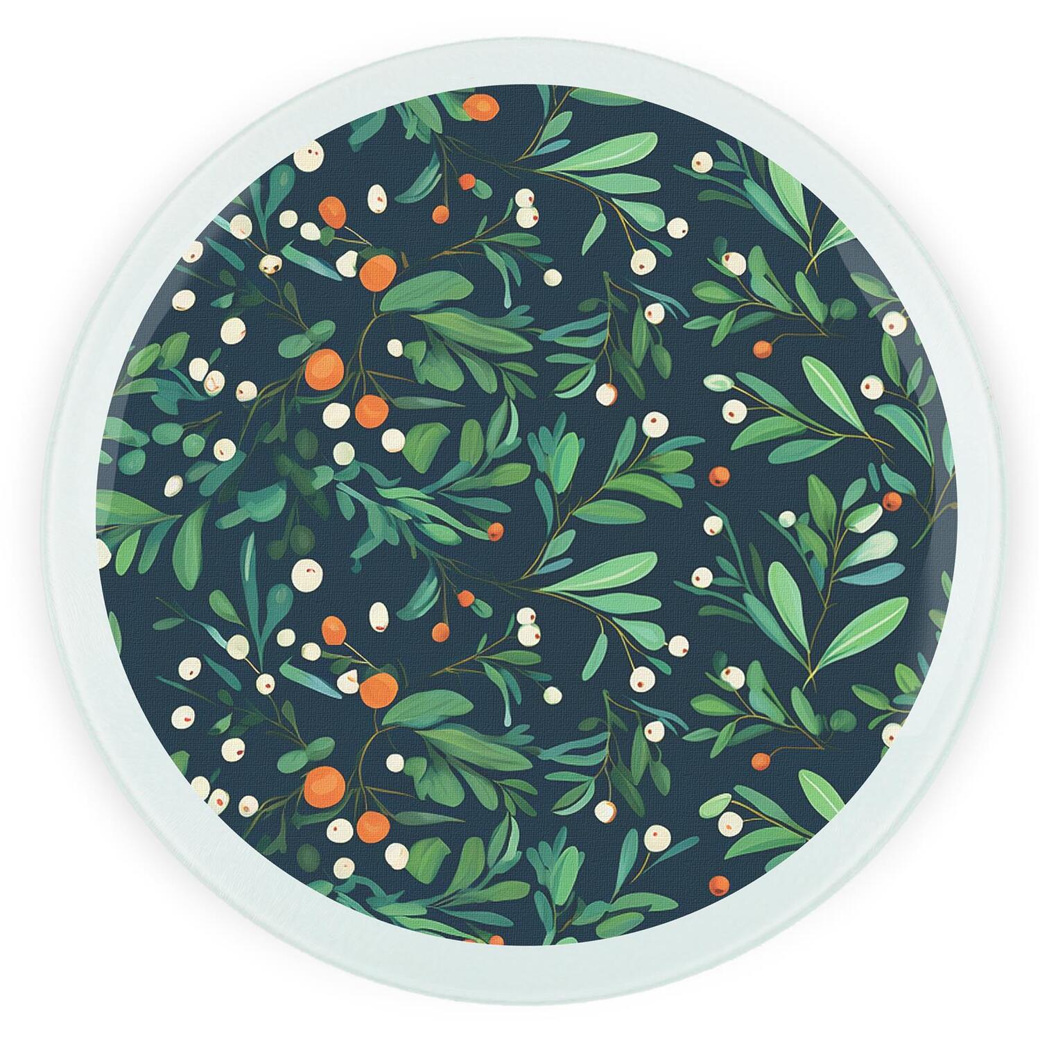 Image of Botanical Mistletoe Round Worktop Protector -&hellip;