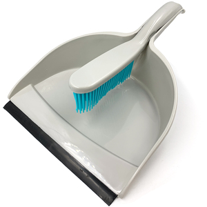 Pet Hair Remover Dustpan and Brush Set with Soft Rubber Bristles