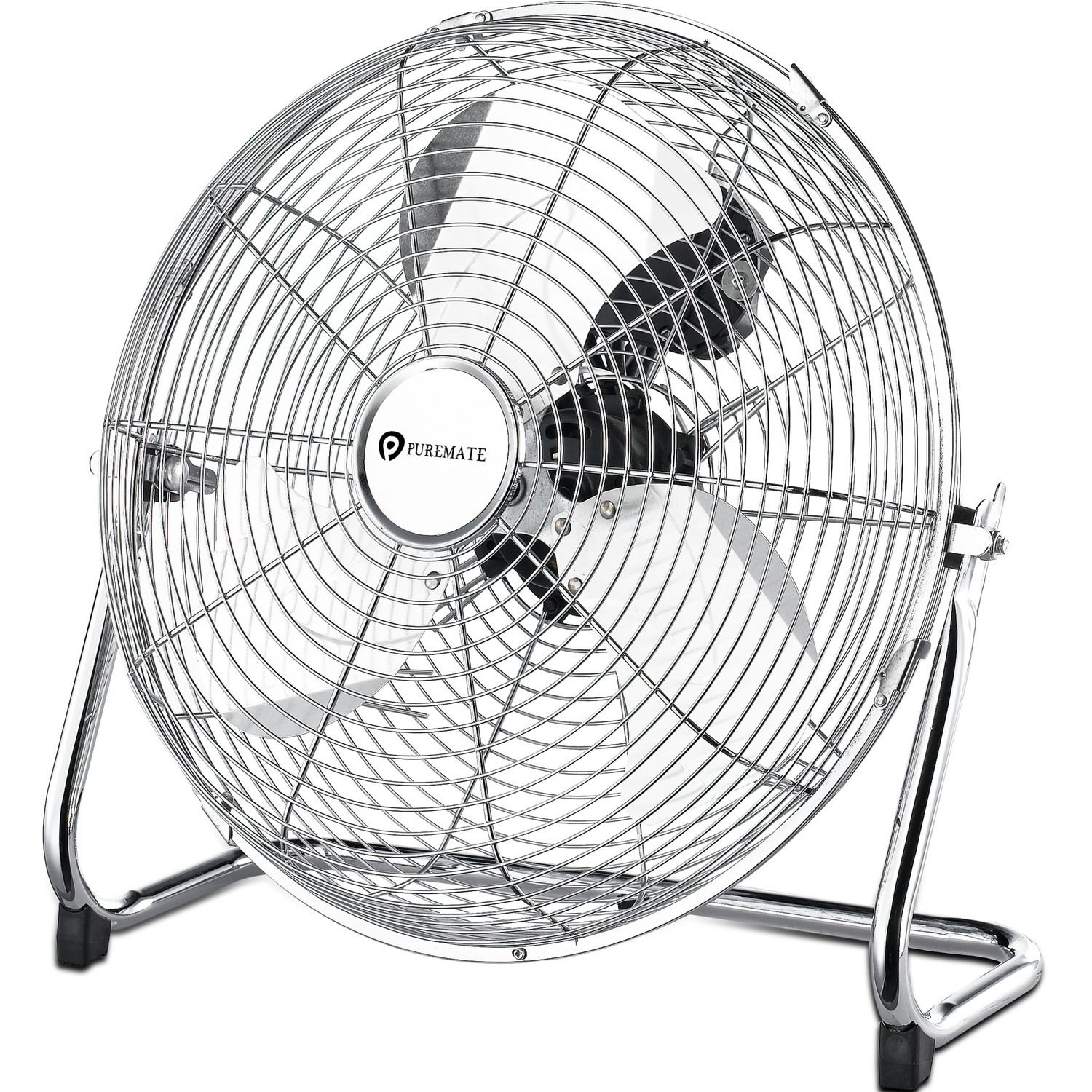 14" Chrome Gym Floor Fan with Heavy Duty Adjustable Fan Head - Chrome