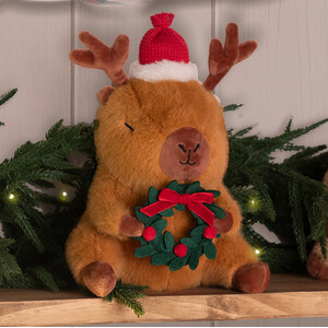 Sitting Christmas Capybara Decoration