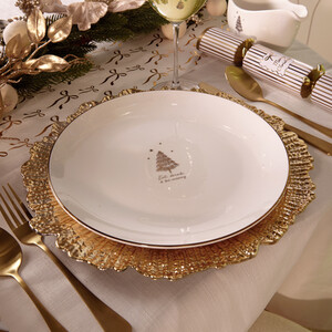 Gold Spruce Tree Dinner Plate