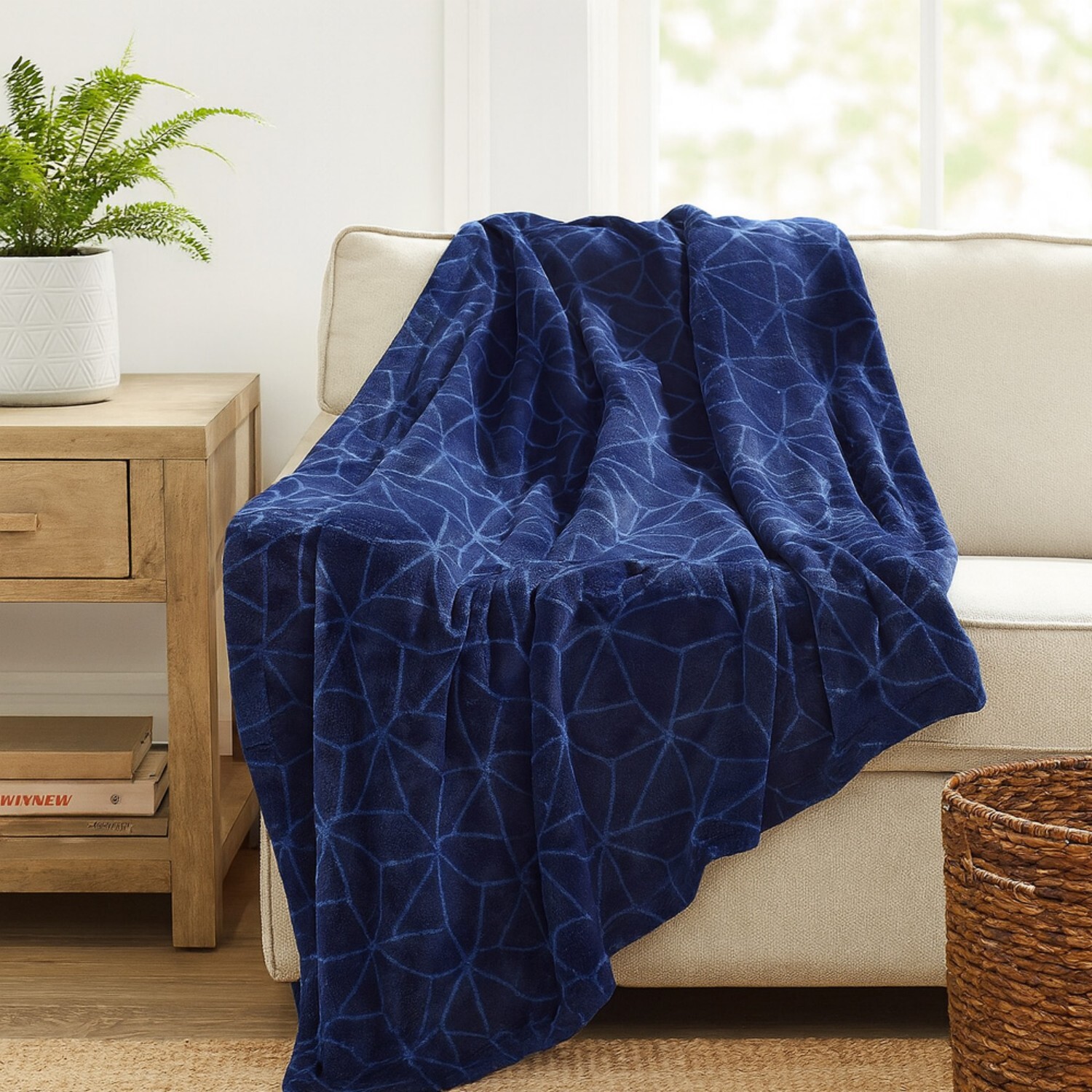 Voltico 2 Pack Fleece Throws - navy & Grey / navy & Red, 100 × 150 cm | Size: 120 cm x 150 cm