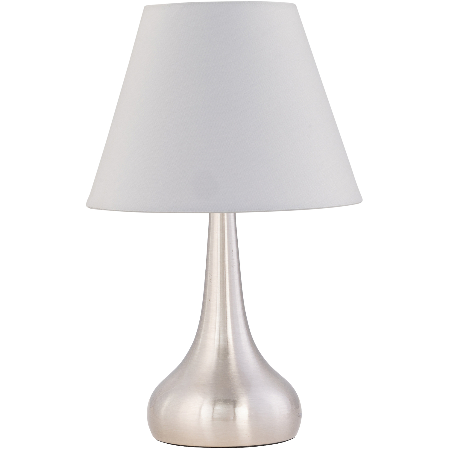B&Q - RomanaBrushed Chrome Touch Operated Table Lamp With Ivory Shade - Image 2