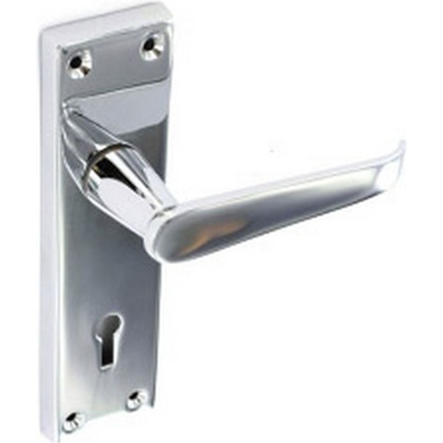 Securit Chrome Flat Lock Handles (1 Pair) - Silver