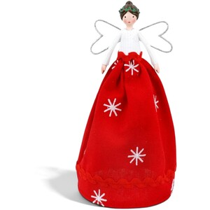 Red Snowflake Fairy Christmas Tree Topper