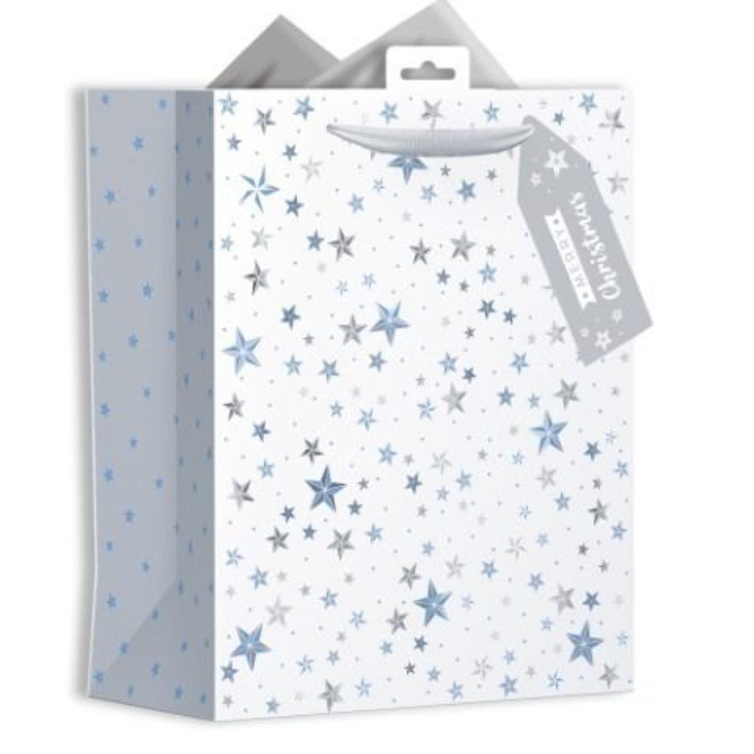  - Large Shining Stars Gift Bags 6 PackWhite - Image 3