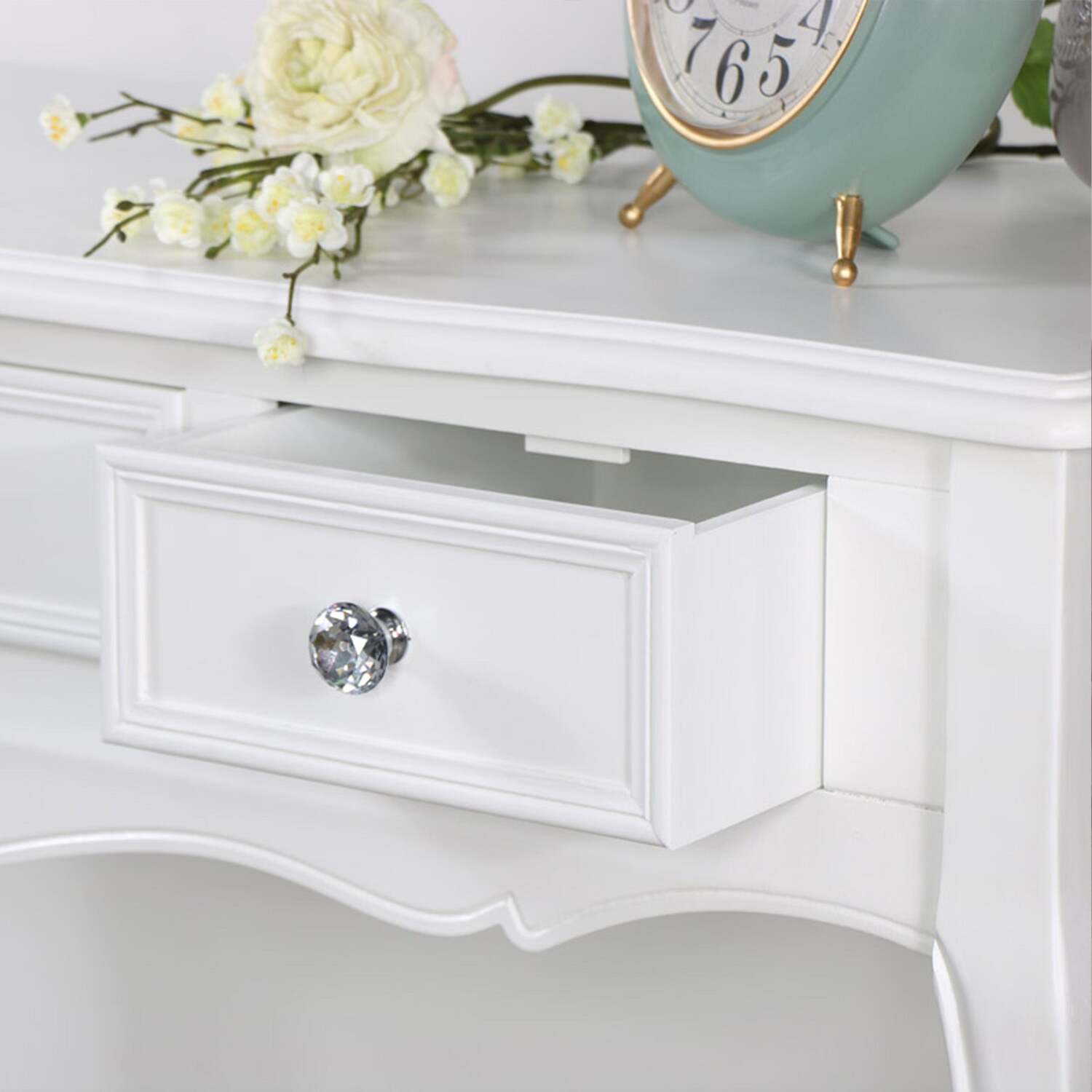 Collection Console Large White 3 Drawer Console/Dressing Table - Victoria Collection
