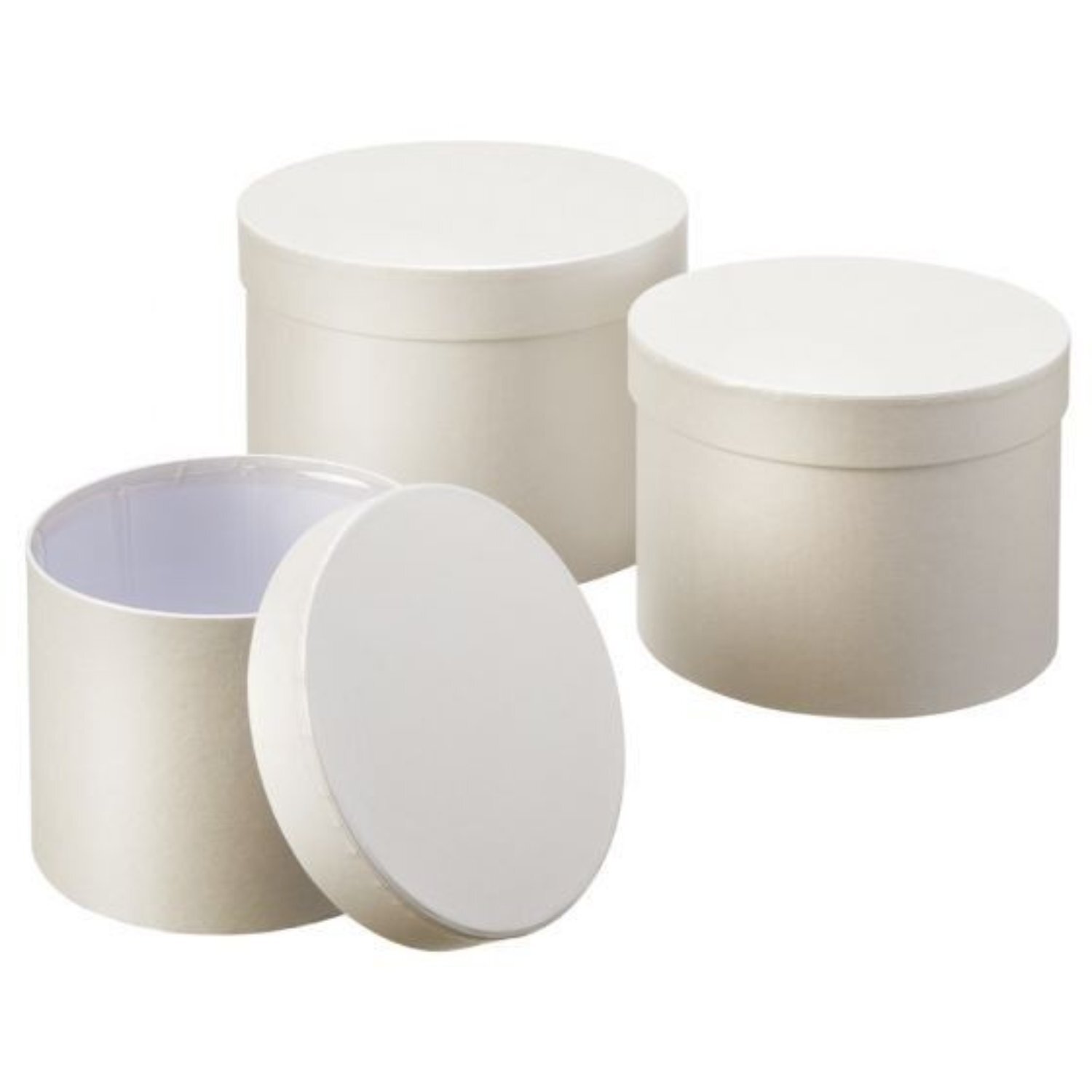  - Symphony Hat Boxes Set Of 3Cream - Image 3