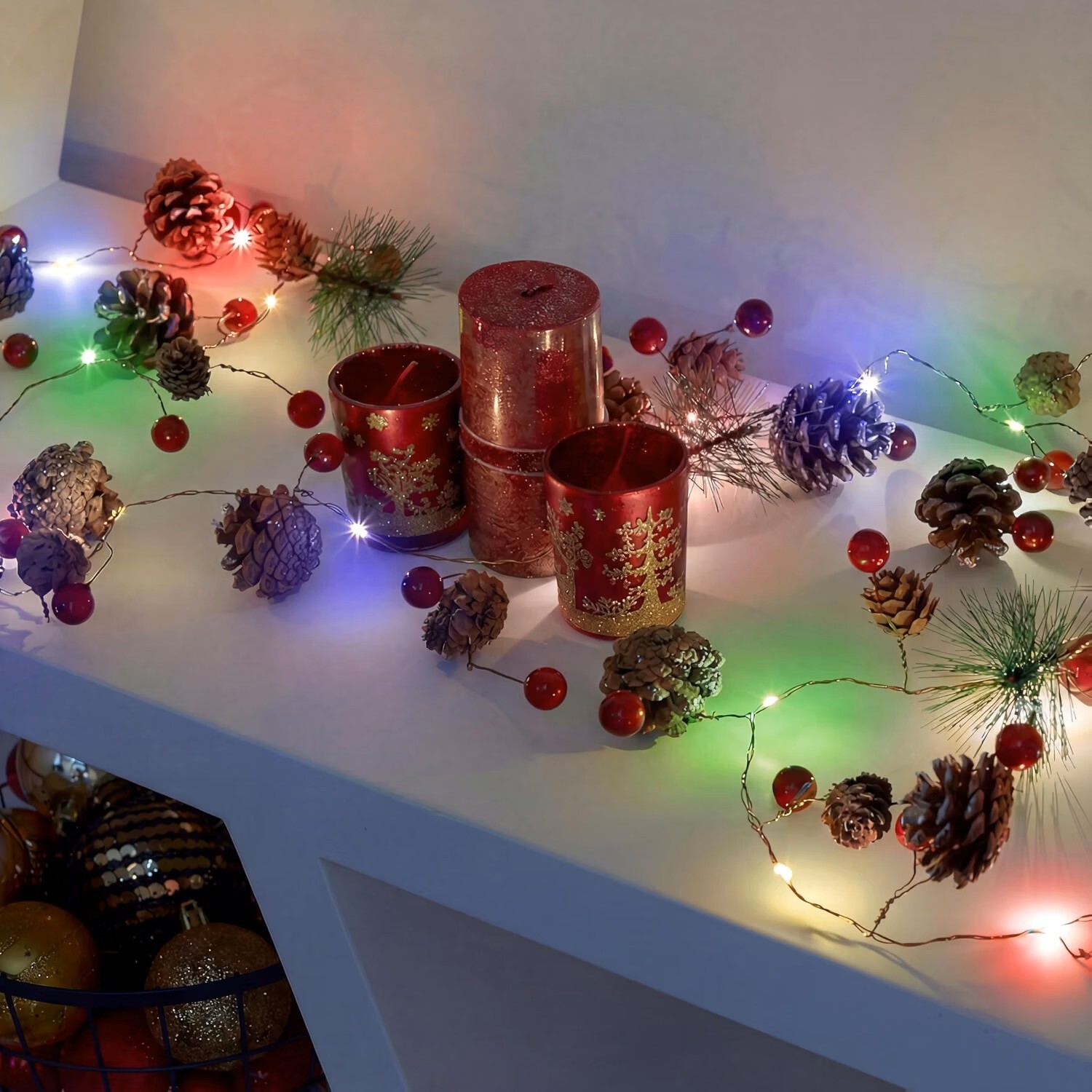 Globrite 2M Christmas Garland - 20 Led Multicoloured - Multicoloured