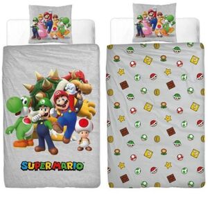 Super Mario Friends Reversible Bedding Set | Kids Duvet Cover Single 140x200cm