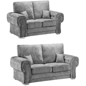 Verona 3 and 2 Full Back Sofa Set - Grey