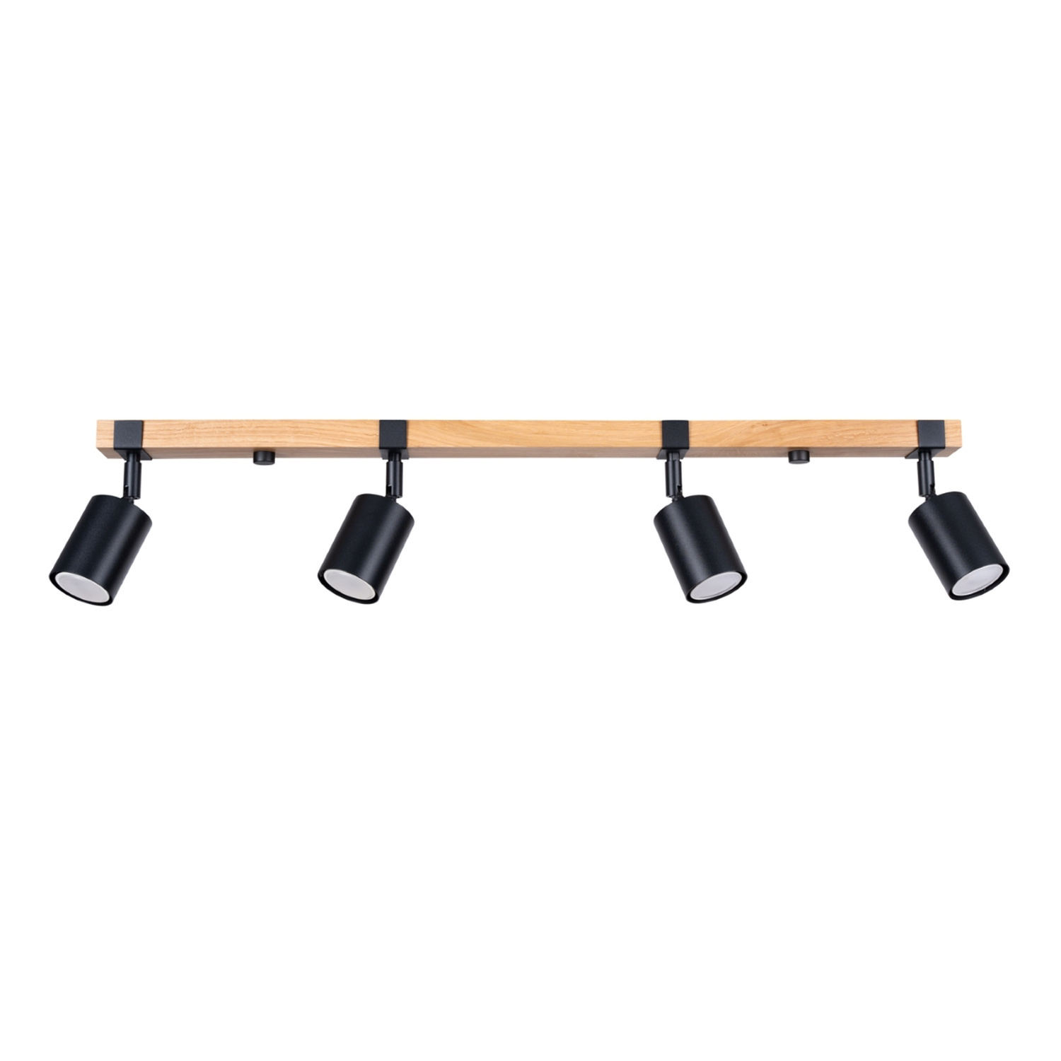 Sollux Lighting Ceiling Lamp Fager 4L Black - Black/Natural Wood