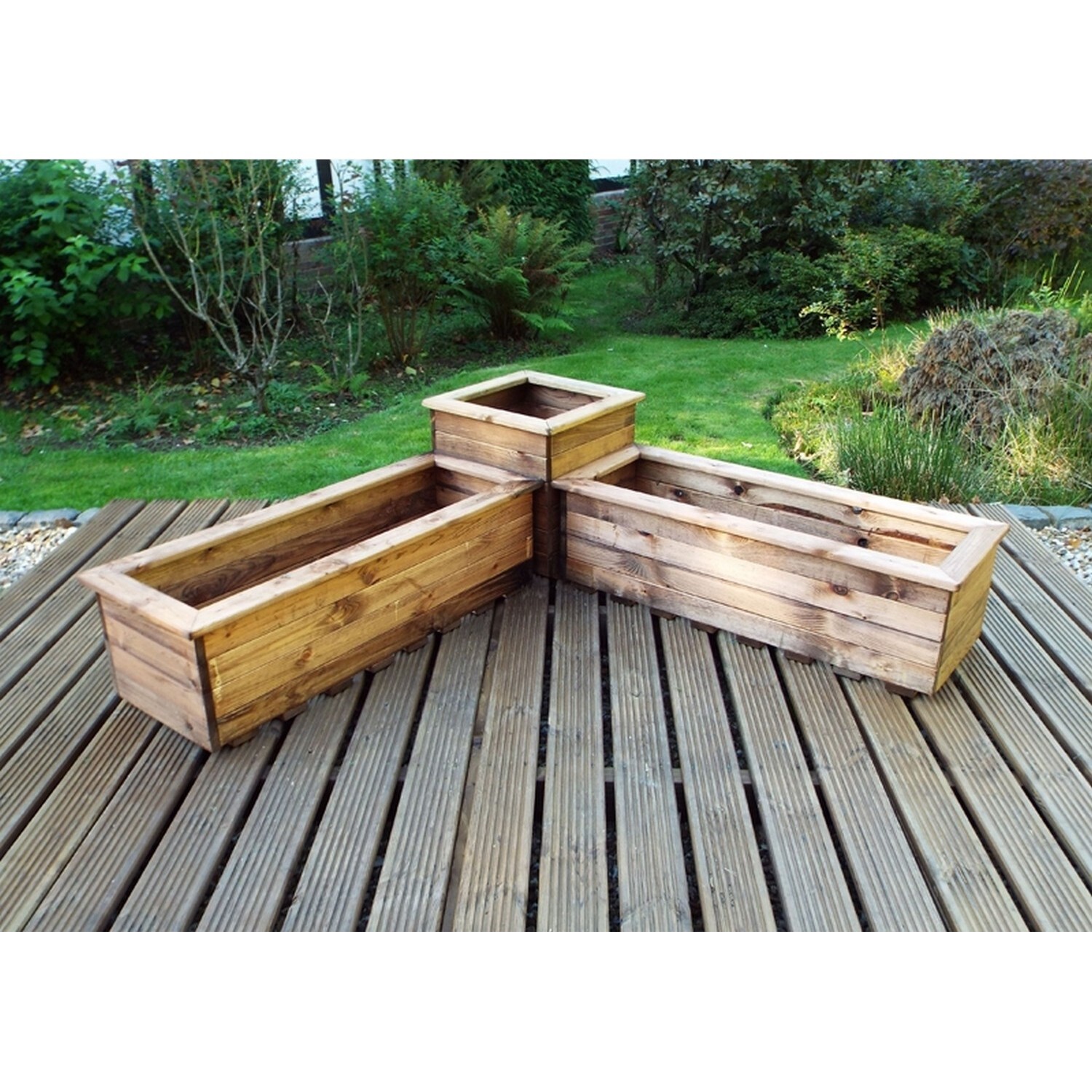 Charles Taylor 3 Piece Wooden veg trough planter set. - Image 3