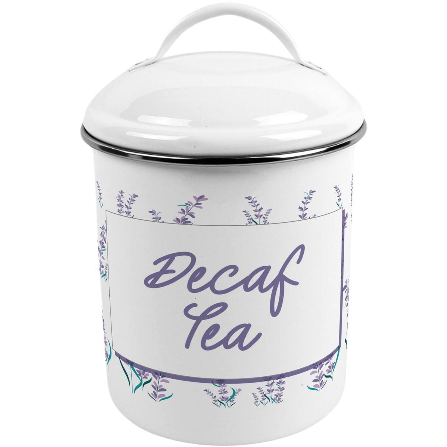Purely Home Lavender Garden Decaf Tea Canister - Metal Kitchen Storage Container - Purple - Image 3
