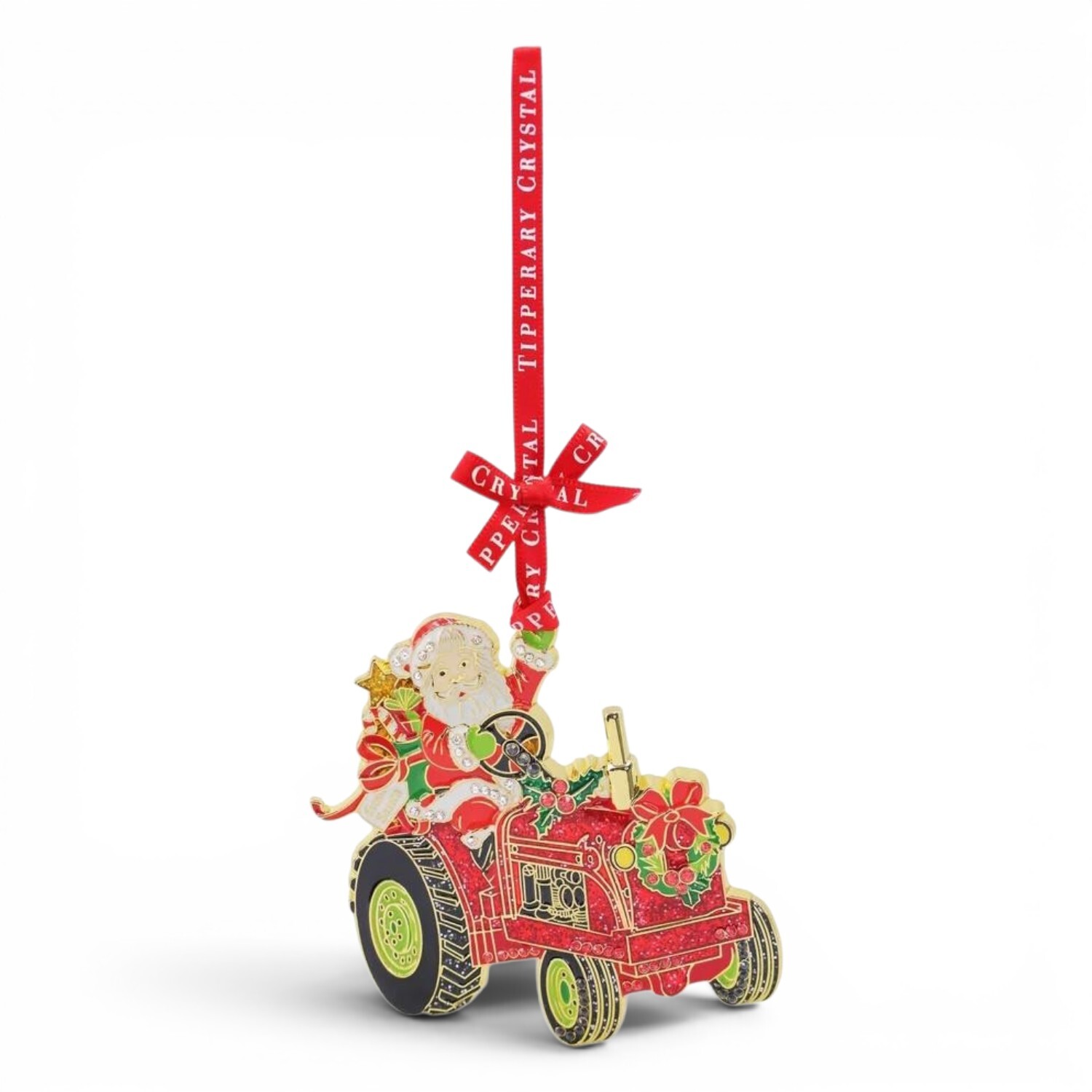 Tipperary Unisex Multicolor Sparkle Hanging Decoration Santa Tractor - Image 4