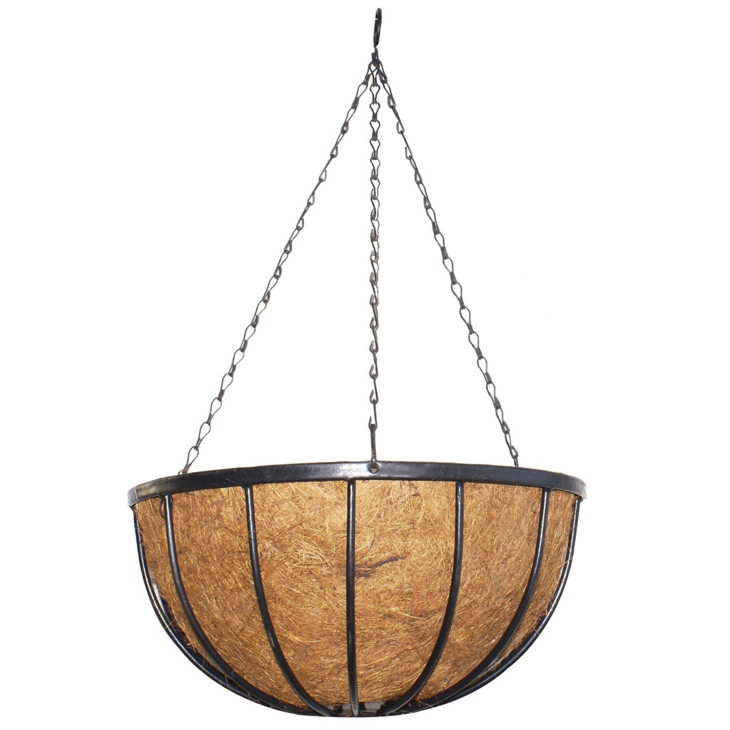 Wrought Iron Hanging Basket - Black