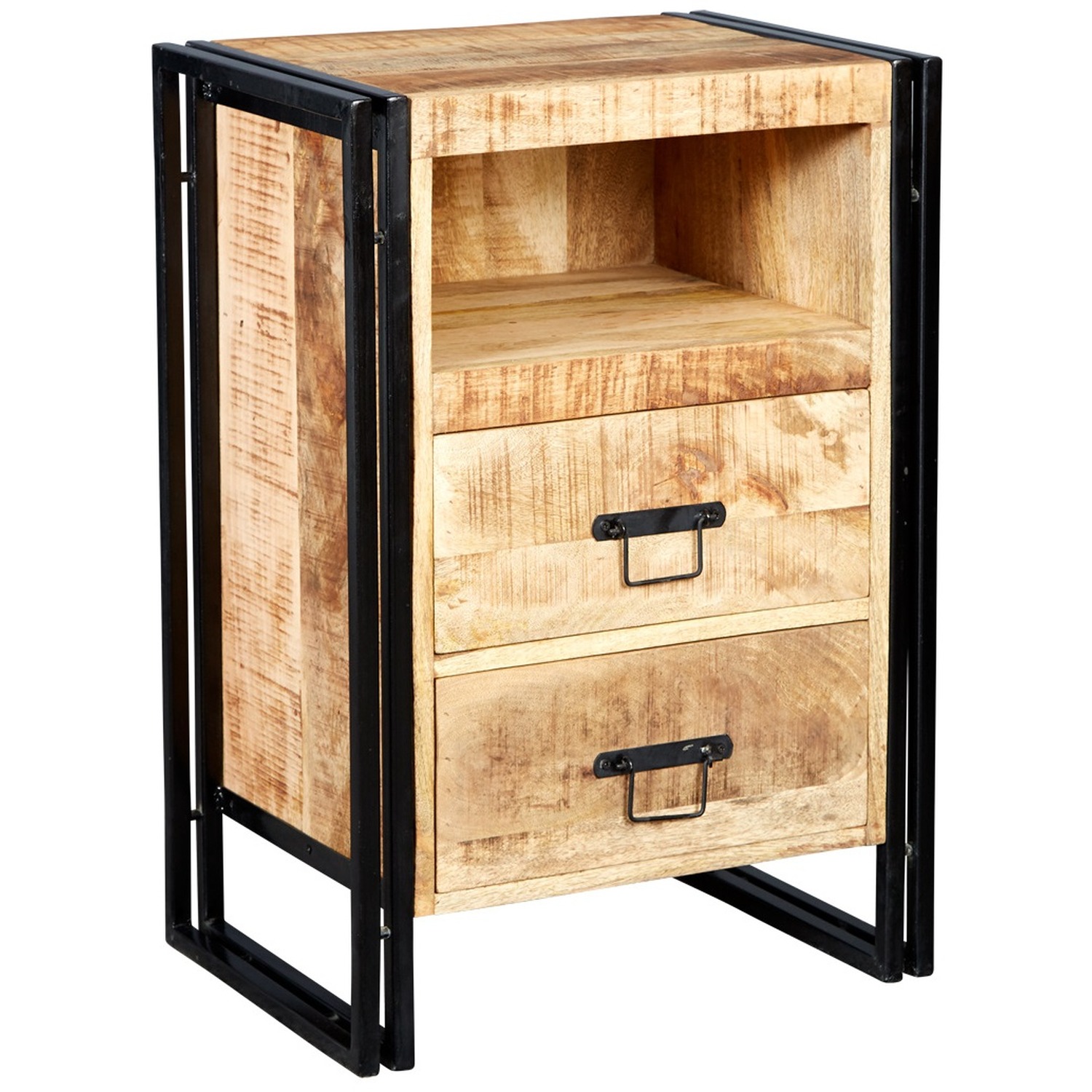 IH Design - Upcycled Industrial Vintage Mintis Bedside Table  - Light Wood thumbnail