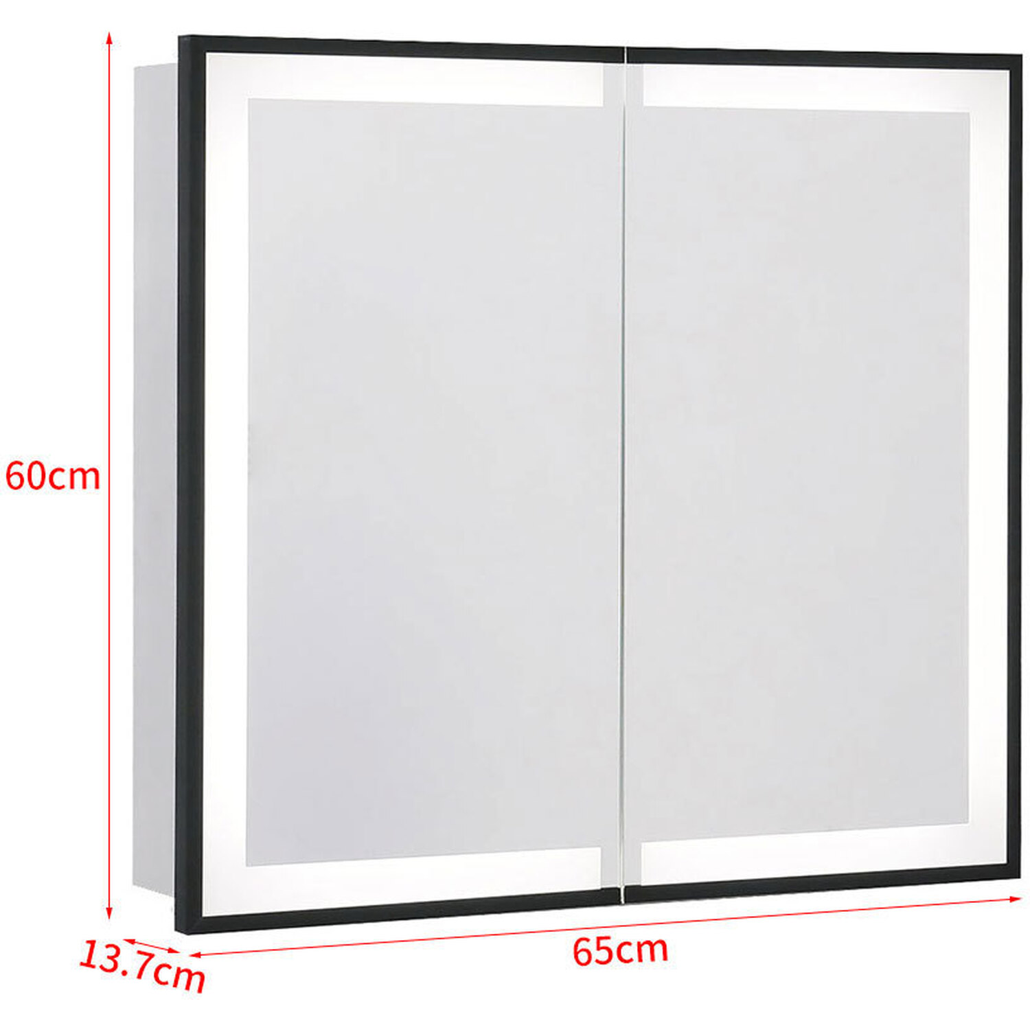 Bathroom Led Mirror Cabinet With Demister - White