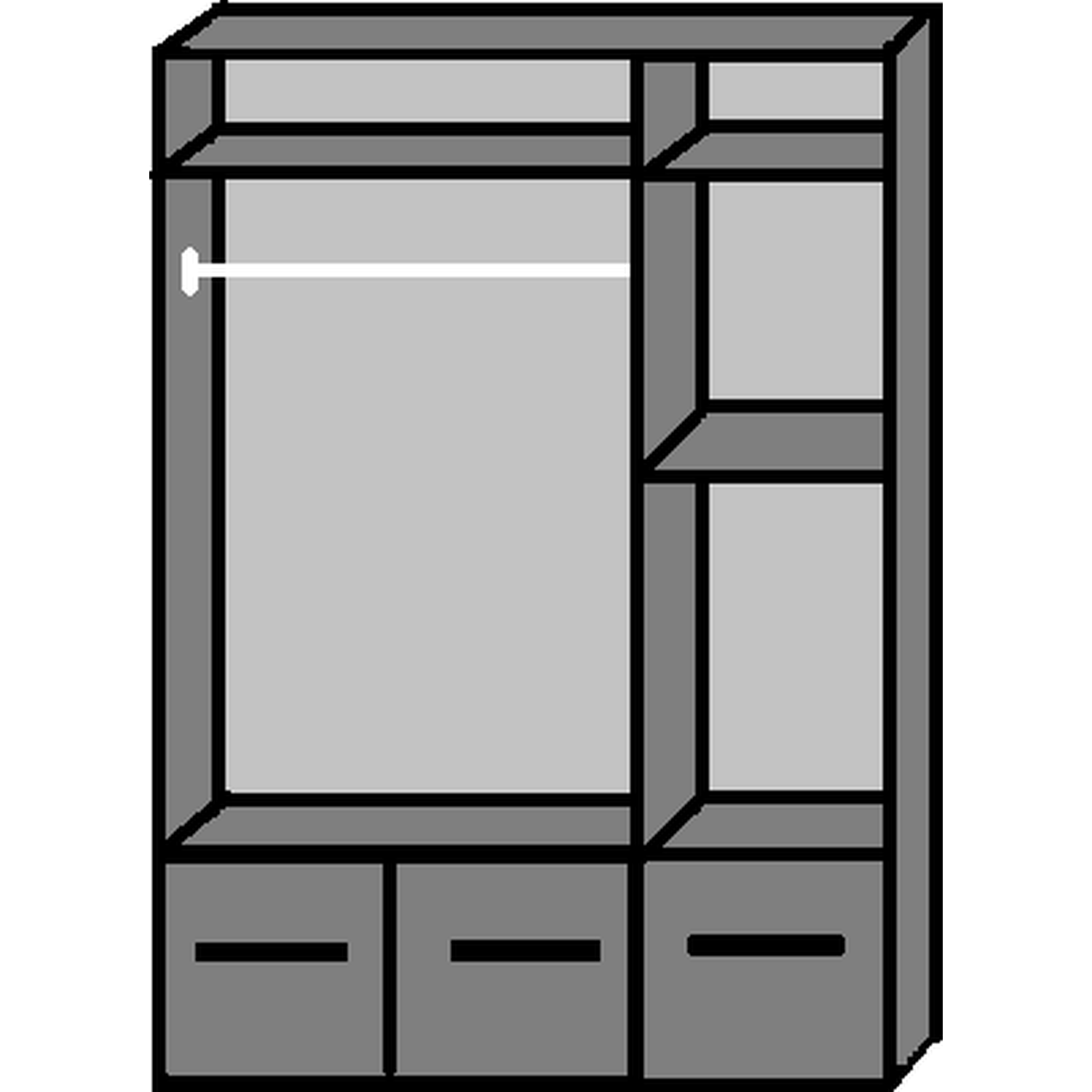 Imago White 3 Door With Drawer Wardrobe - White
