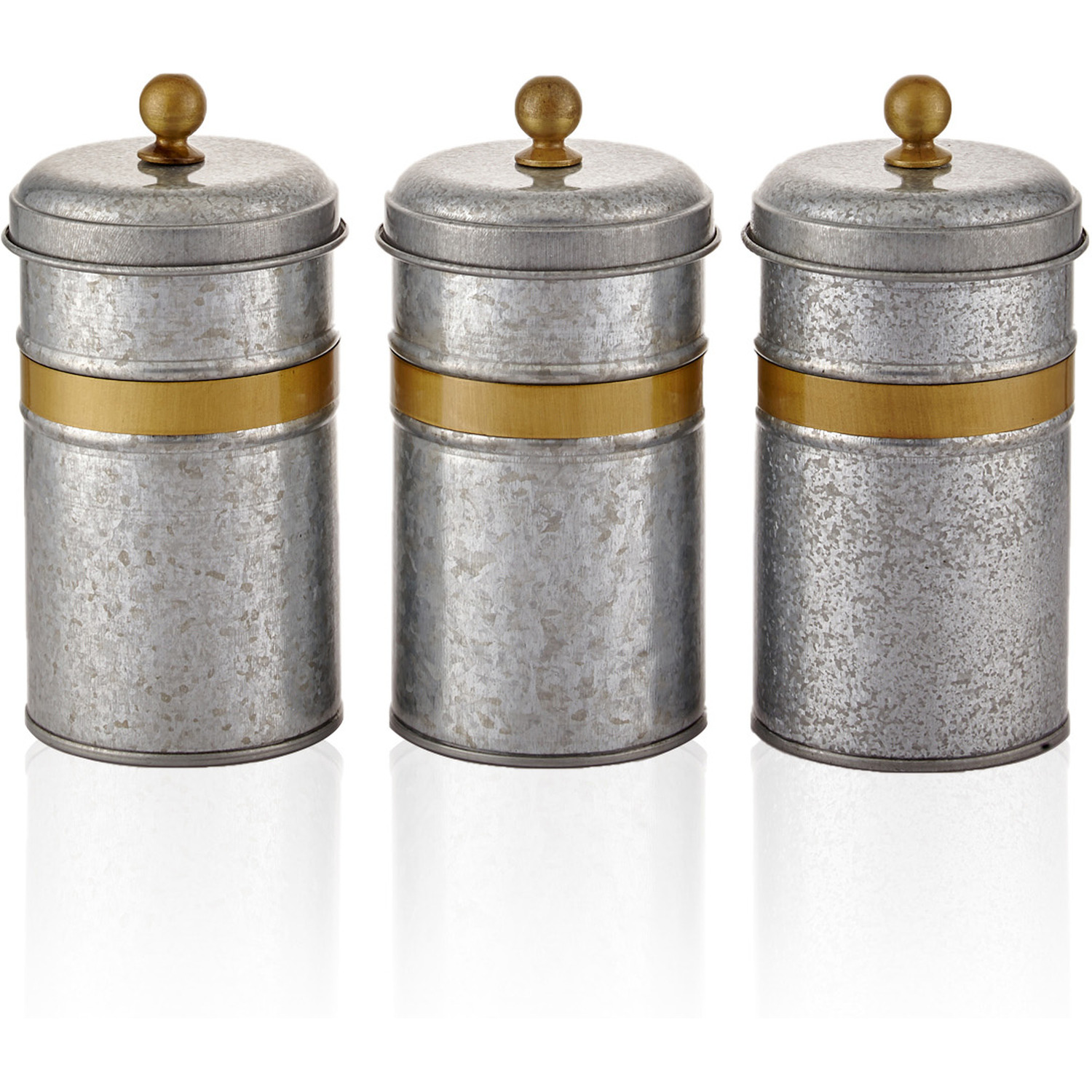 The Mia Galvin Series Coffee, Tea, And Sugar Jar Set - Silver & Gold