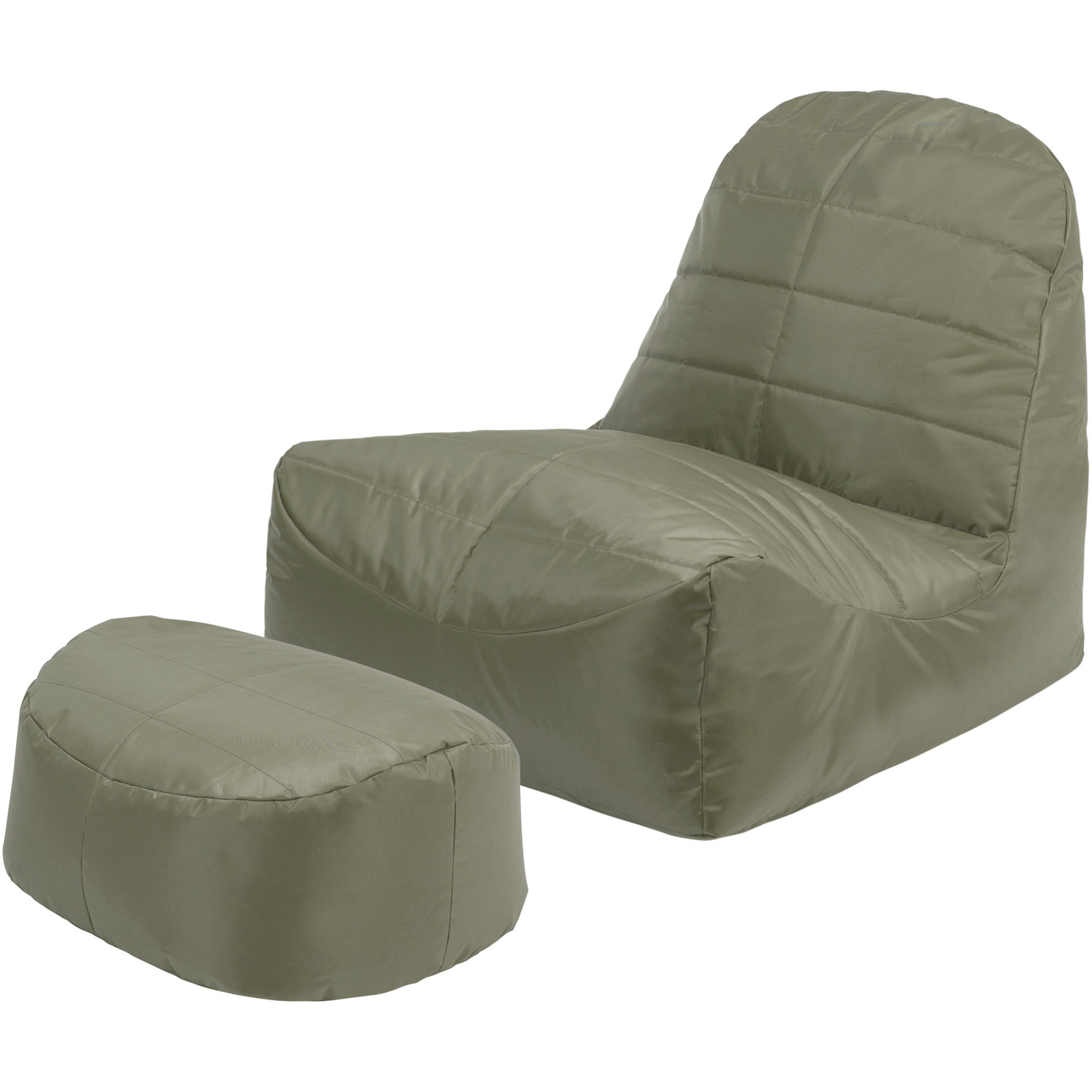 Bean Bag Bazaar - Indoor and Outdoor Recliner Bean Bag with Footstool - Green thumbnail