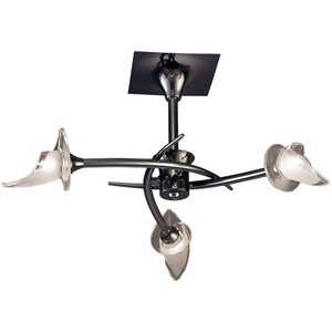 Flavia Semi Flush Ceiling Round 3 Light G9, Black Chrome