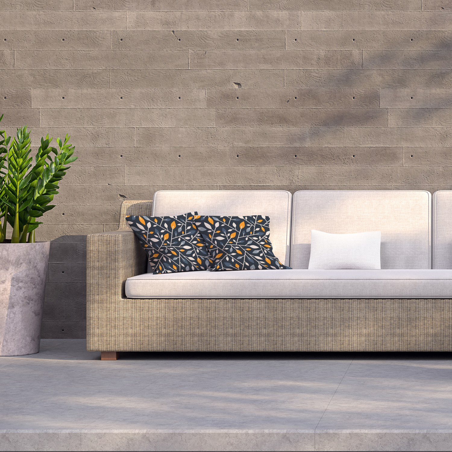 Geometric Abstract Outdoor Cushion - Blue / 60cm