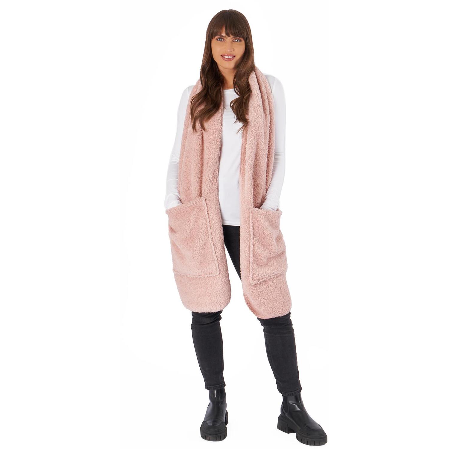 Long Teddy Fleece Pocket Scarf
