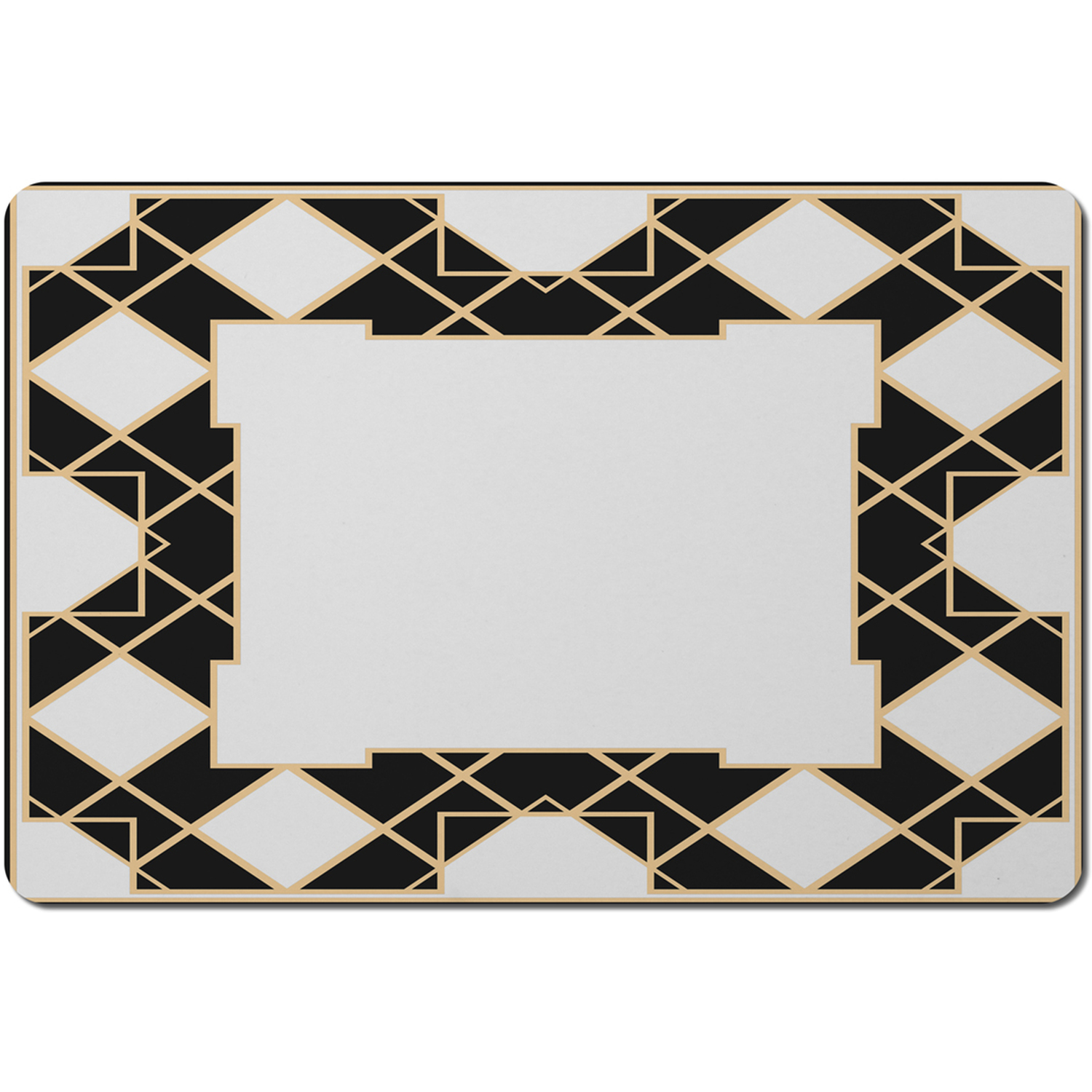 Art Deco Diamond Border Placemat - Black