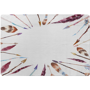 Watercolor Boho Chic With Feathers And Arrows Rug