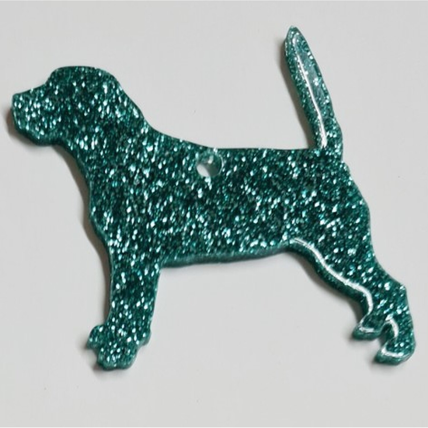 Glitter Beagle Christmas Decoration - Green